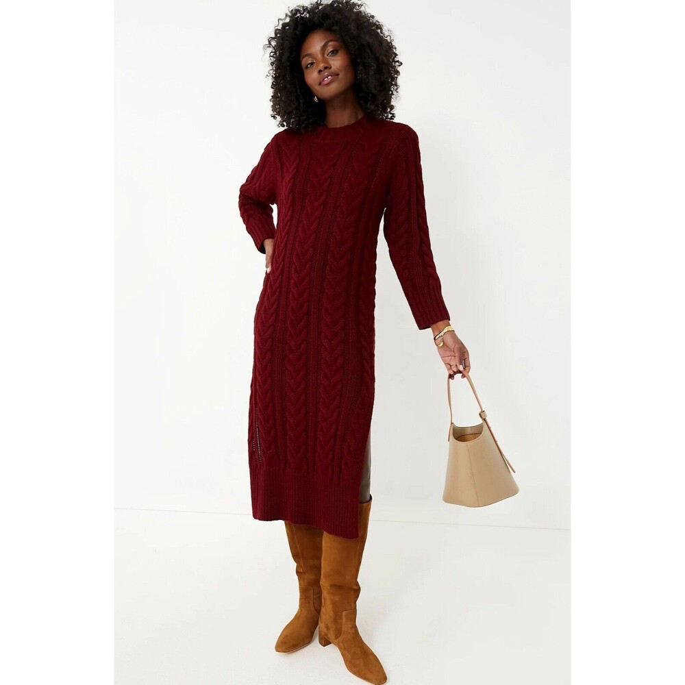 Elegant Burgundy Midi Dress